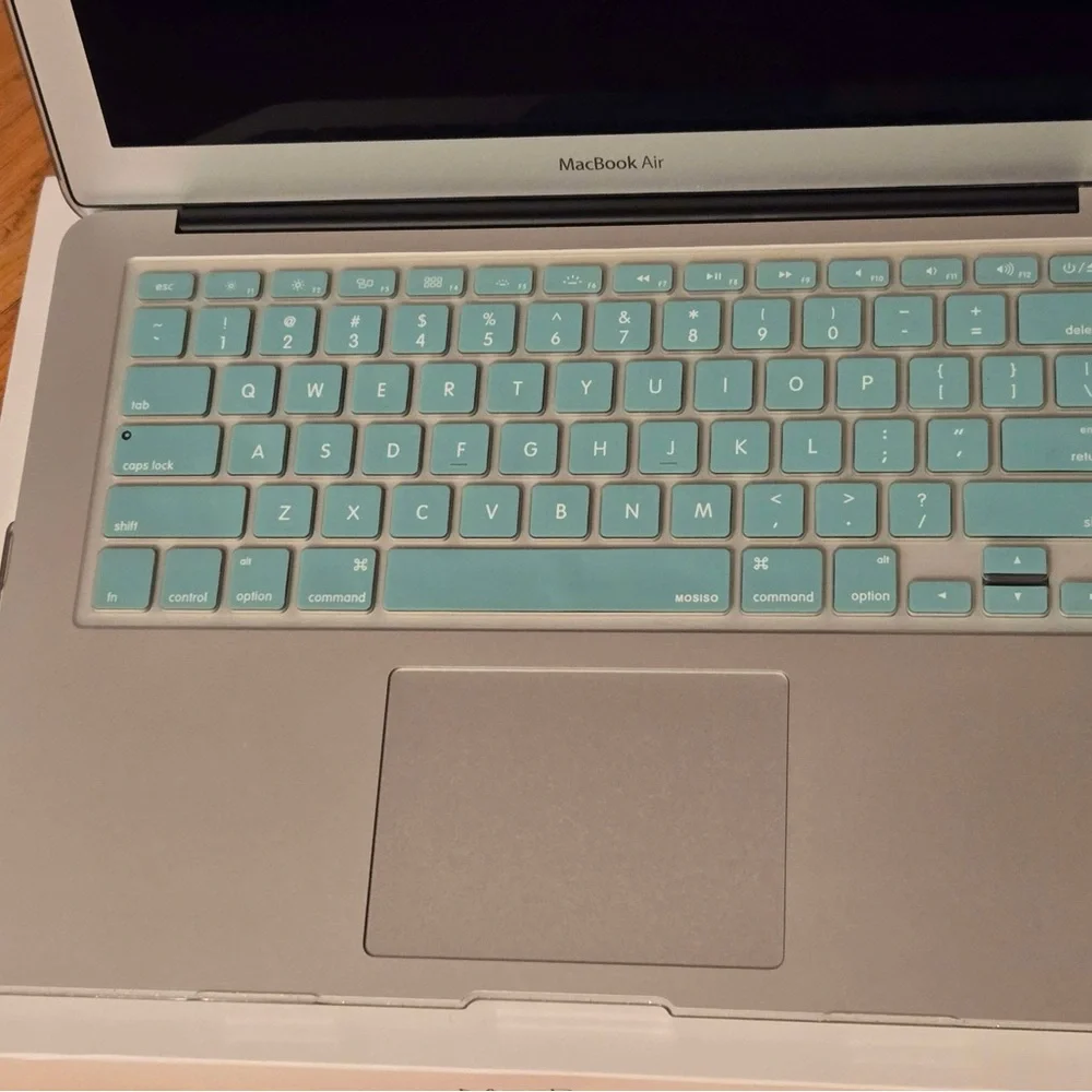 Apple MacBook Air Silver with Mint Green Keyboard Cover